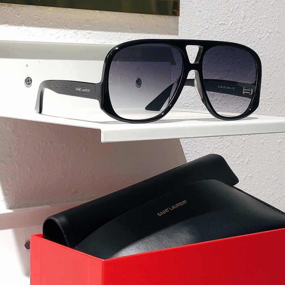 Saint Laurent SL652 Large Frame Sunglasses for Men and Women Fashion Plate Style