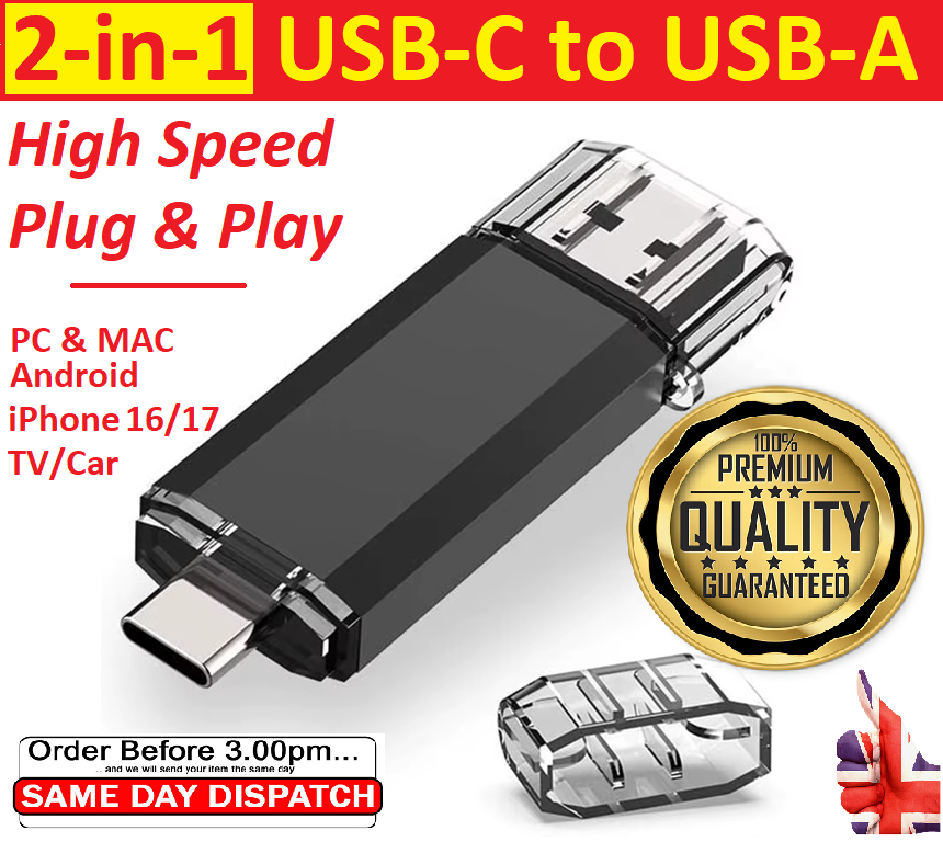 TYPE-C USB 3.0 2 in 1 Memory Photo Stick Flash Drive Android/Samsung/PC/Mac ETC