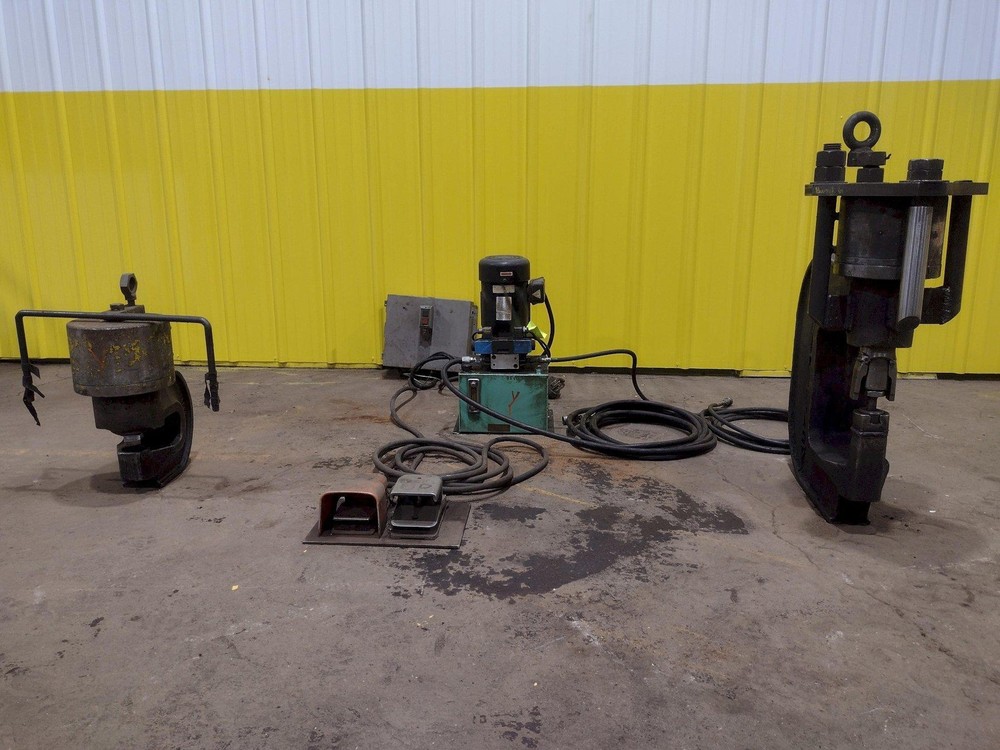 #771 WEB & #790 FLANGE  ROCKFORD HYDRAULIC C-FRAME PUNCHES W/ POWER UNIT: STOCK