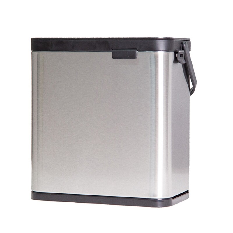 Kitchen Hanging Trash Can with Lid Cabinet Door Wall Stainless Steel Garbage Bin