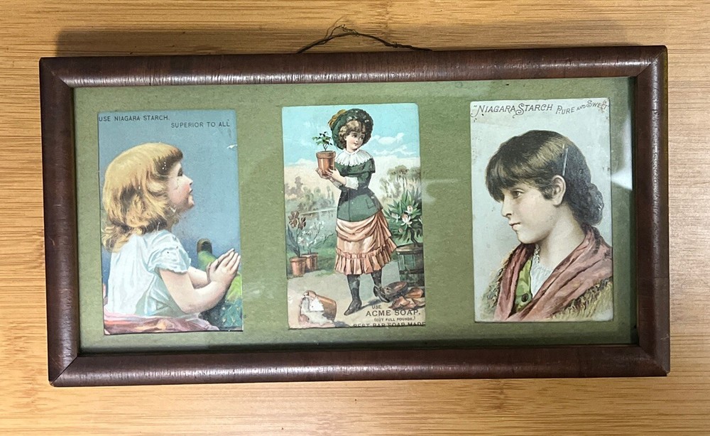 Niagara Starch Acme Soap Framed Victorian Advertising Cards