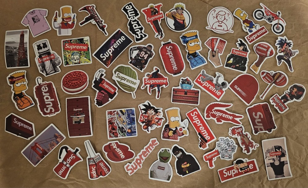 50 pcs Supreme Mini Stickers Lot Pack
