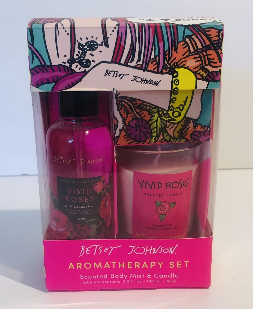 BETSEY JOHNSON Vivid Roses Aromatherapy Set with Body Mist & Candle