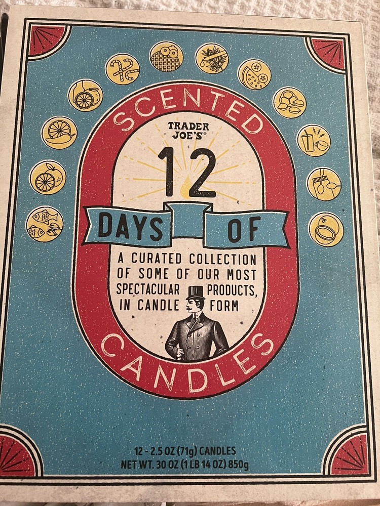Trader Joes 12 дней Рождества куратор свечи новый в коробке