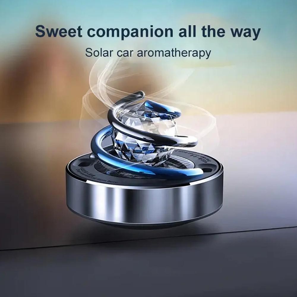 Car Air Freshener Creative Solar Rotation Perfume Diffuser Small Lasting T7N7