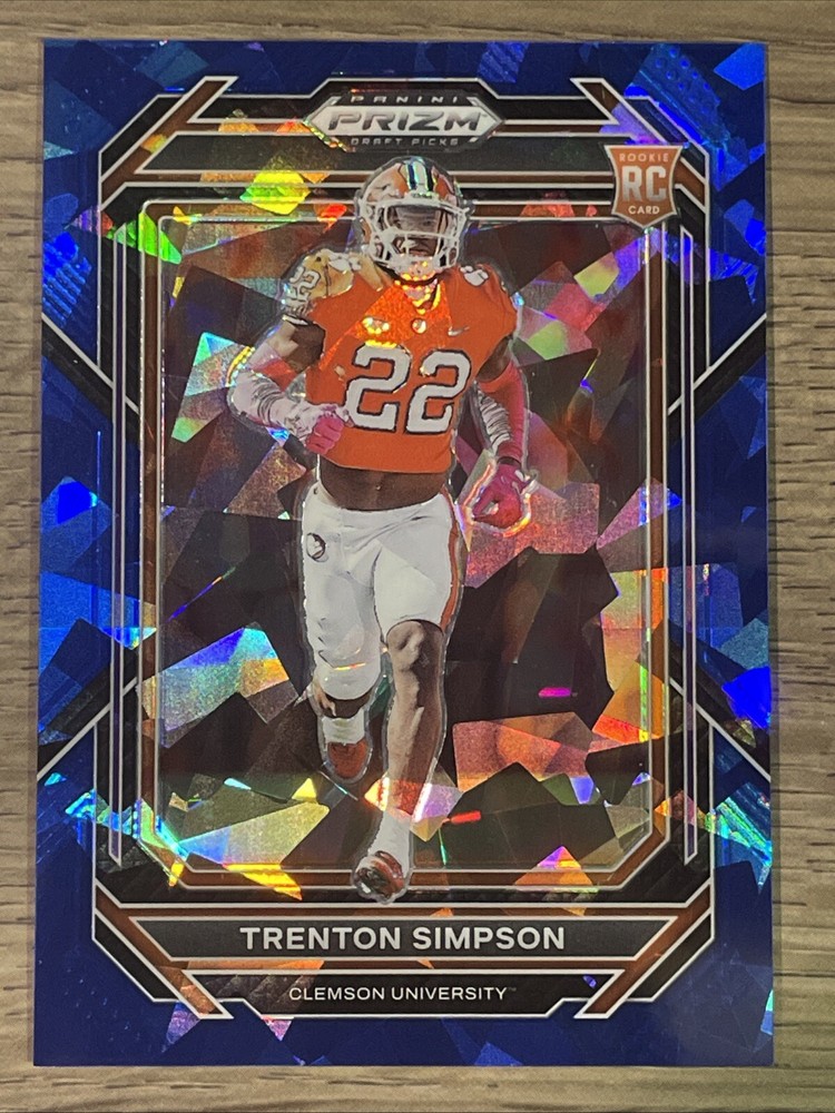 2023 Panini Prizm Draft Picks Blue Ice Trenton Simpson #178 /99 Rookie Card