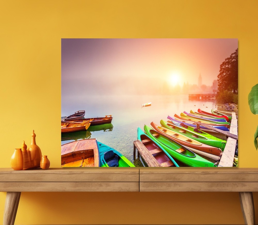 Foggy Lake in Triglav  Park 5mm thick Plastic Poster Ready to Hang 60x45cm