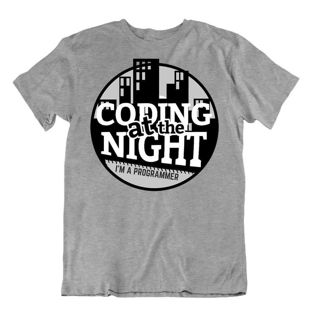 Programmer T-Shirt Coding At Night Tee Classic Look Shirt