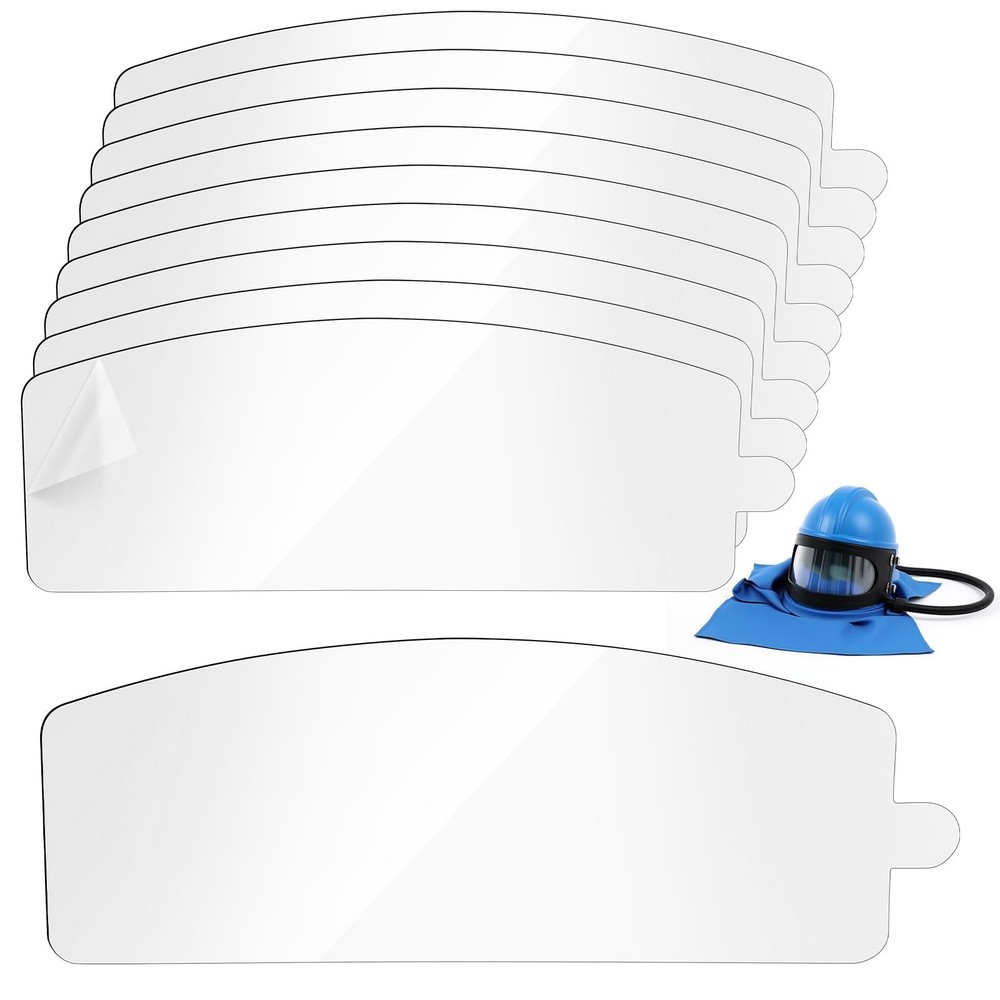 10 Pcs Sandblasting Hood Outer Lens Air Feed Sandblast Helmet Visors Clear PV...