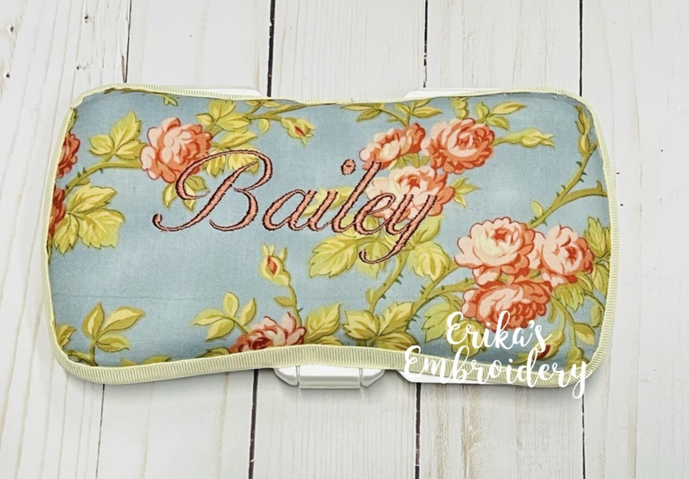 Personalized Travel Wipe Case Baby Shower Gifts Nursery Boho Vintage Flowers