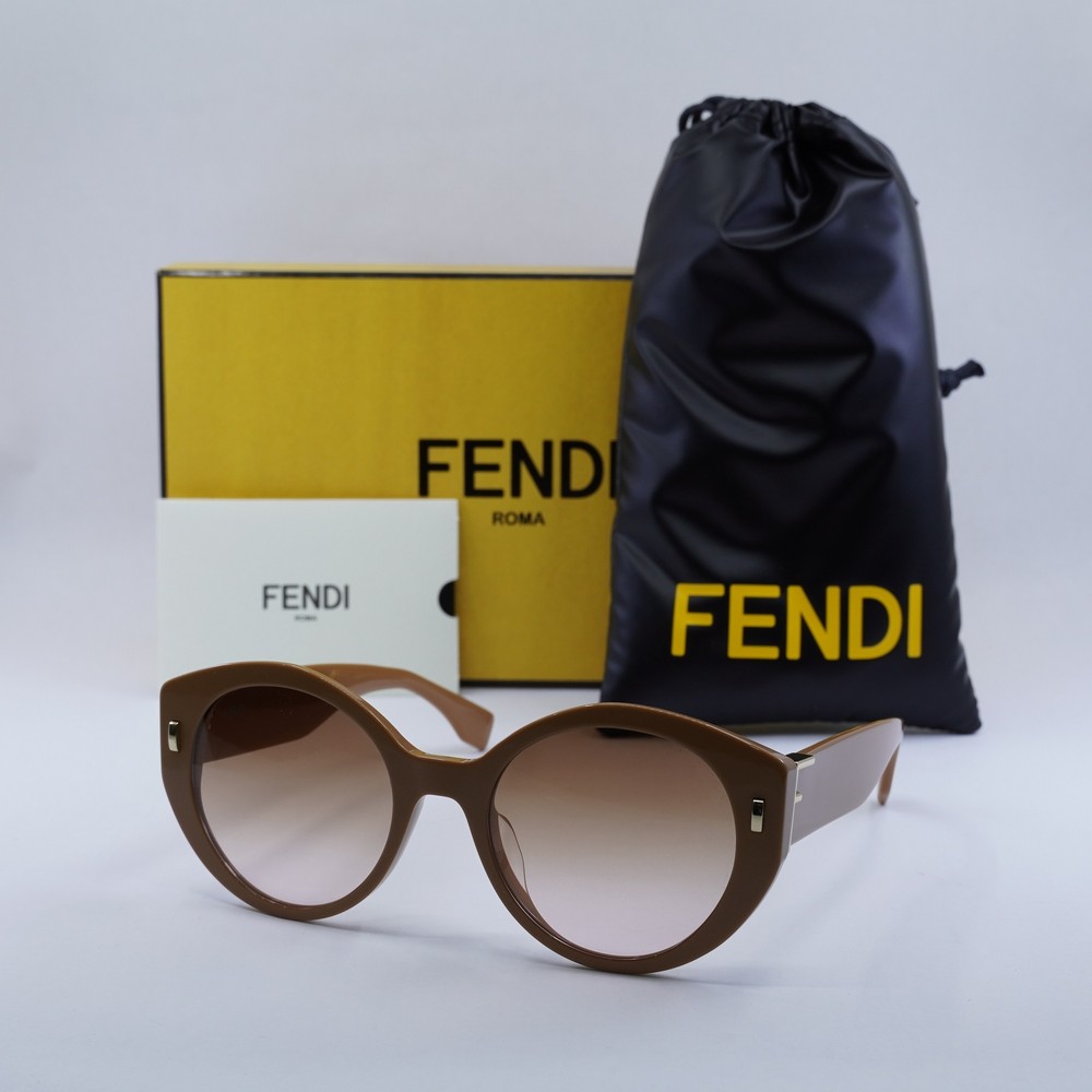 Fendi FE40037U 57F Gradient Sunglasses Camel Brown to Pink 55-21-140