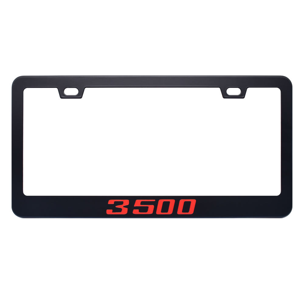 For Dodge Ram 3500 Accessory Red Metal License Plate Tag Frame Black Cover