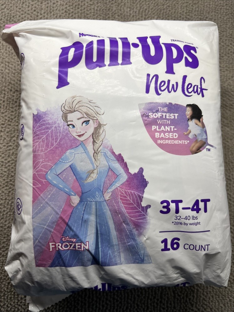 Huggies New Leaf Pull Ups Training Pants Disney Elsa 3T-4T -32-40 Lb 16 Count
