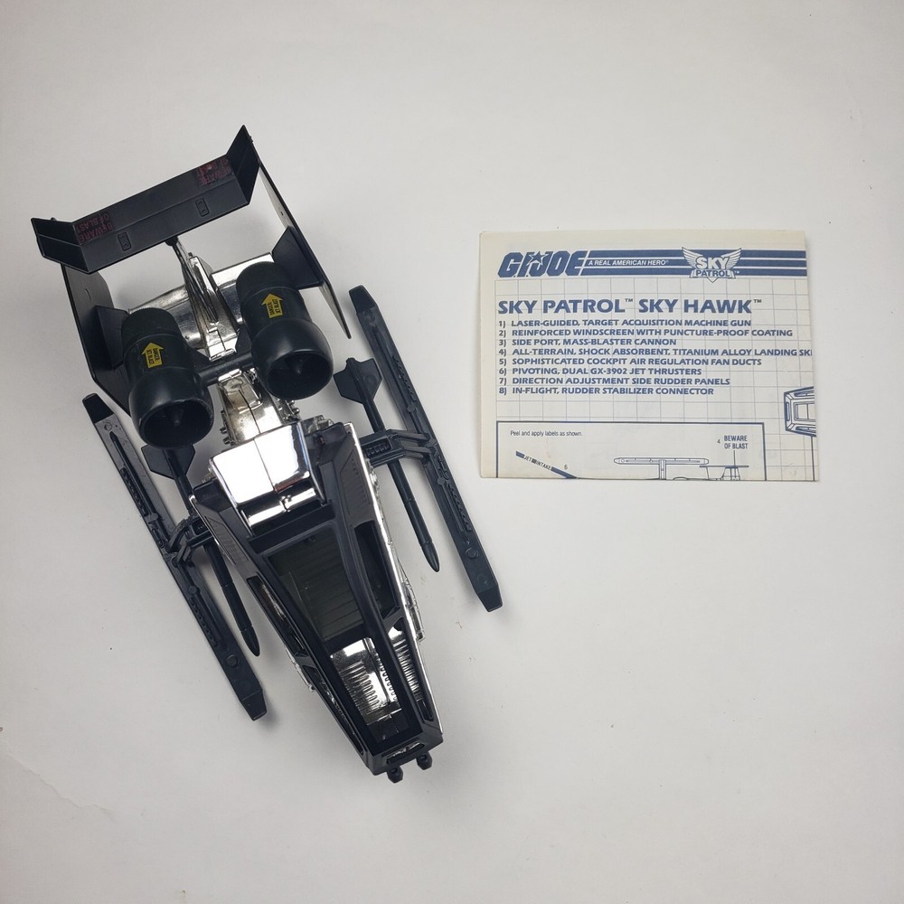 G.I. Joe 1990 Sky Patrol Chrome Sky Hawk w/ instructions