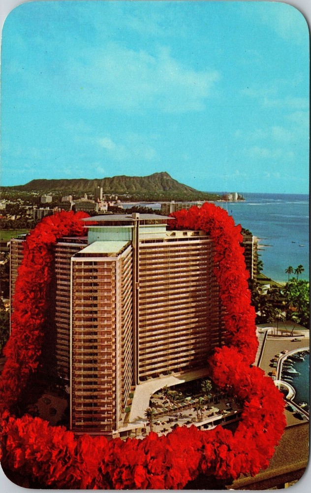 Waikiki HI-Hawaii, Ilikai, Apartment Hotel, Aerial, Vintage Postcard