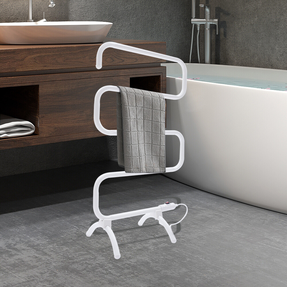 Electric Heated S-Type Carbon Steel Towel Warmer Rack for Bathroom