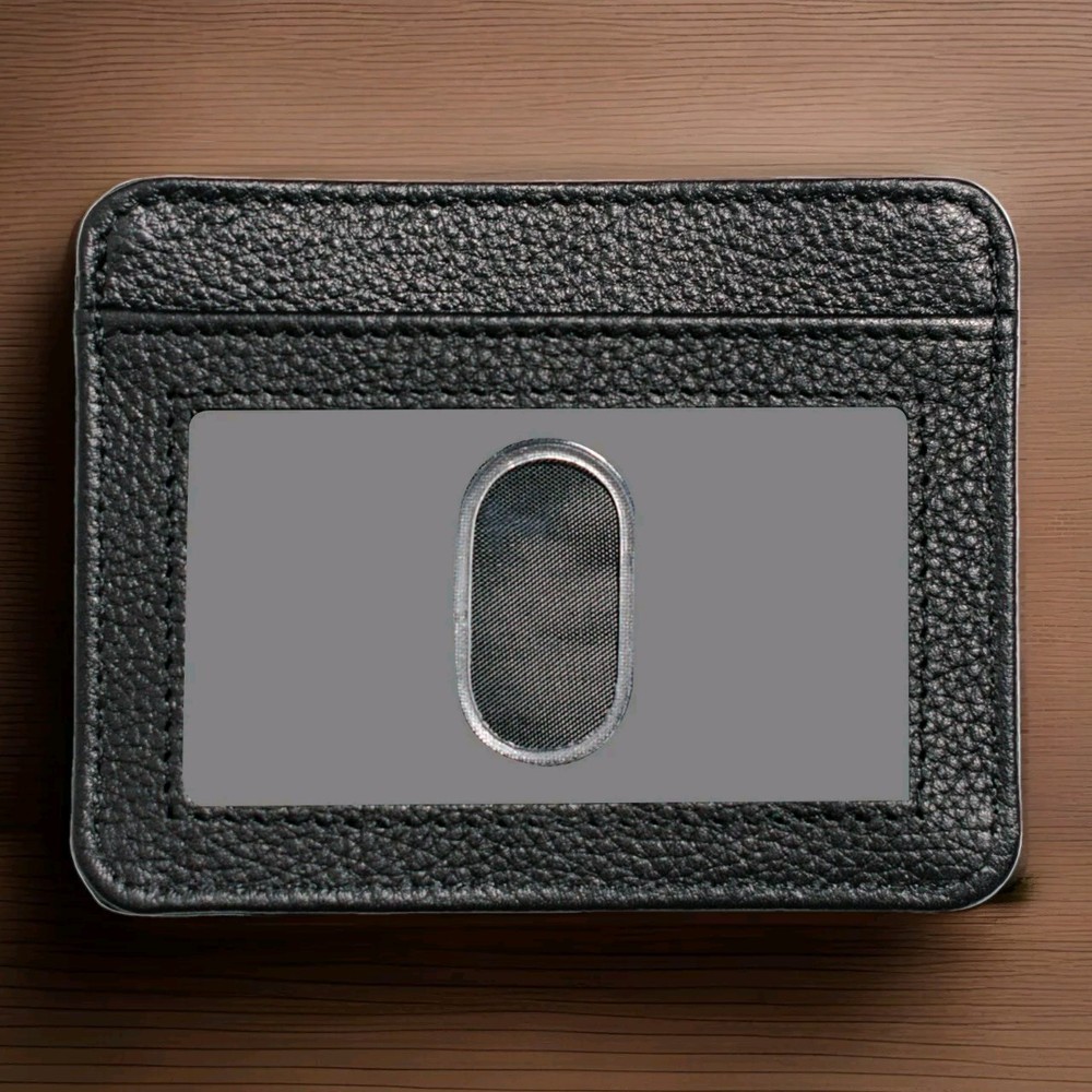 Slim RFID Cow Leather Wallet for Men with ID Window-image