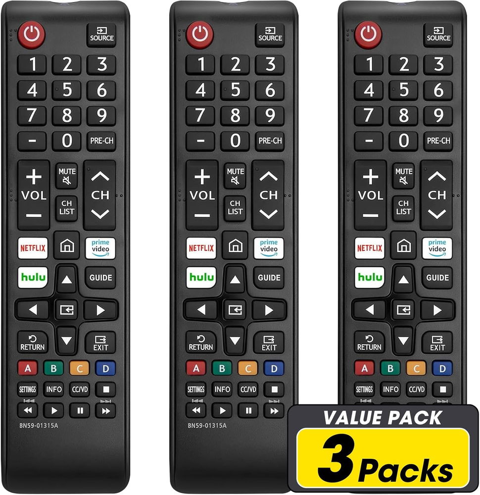 3 Pack Remote for All Samsung TV Remote, Replacement Compatible with All Samsung