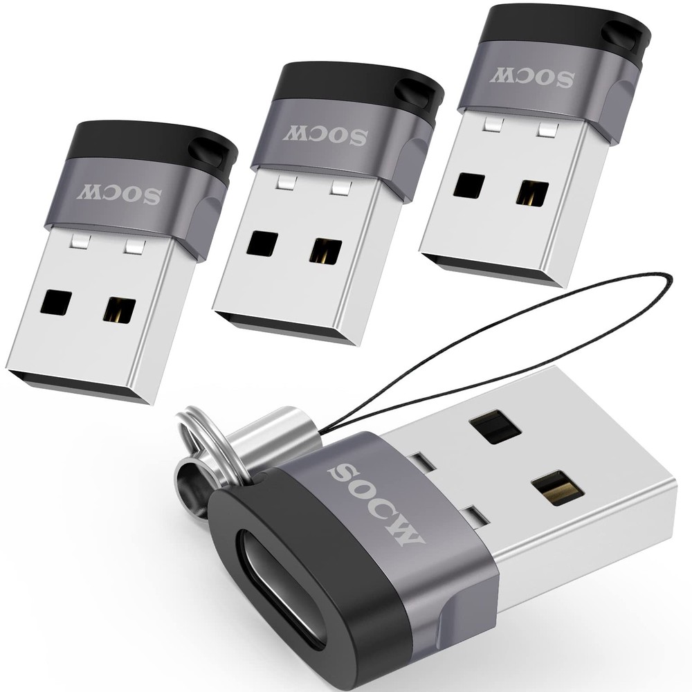 4-Pack USB-C Female to USB Male Adapter for Fast Data Transfer