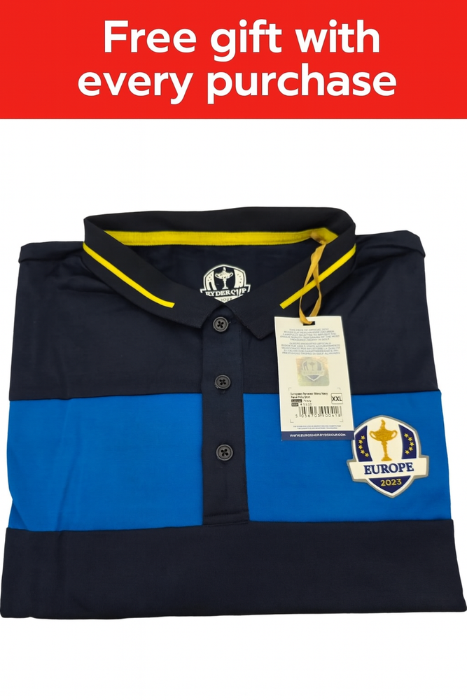 2023 Ryder Cup Official European Polo Shirt Blue Golf Sport