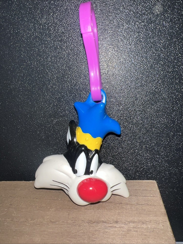 1999 Looney Tunes Sylvester Cat Subway Clip Keychain Vintage Toy