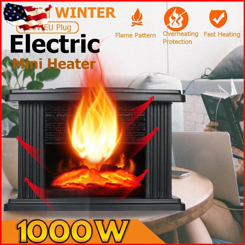 1000 W Space Heater Electric Heater Remote Control Overheat Protection 3 Levels