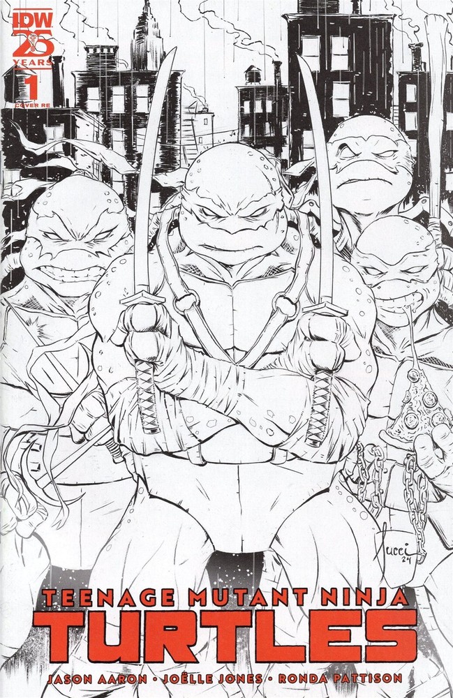 Teenage Mutant Ninja Turtles #1 SDCC exclusive 2024 PX variant Tucci b&w variant