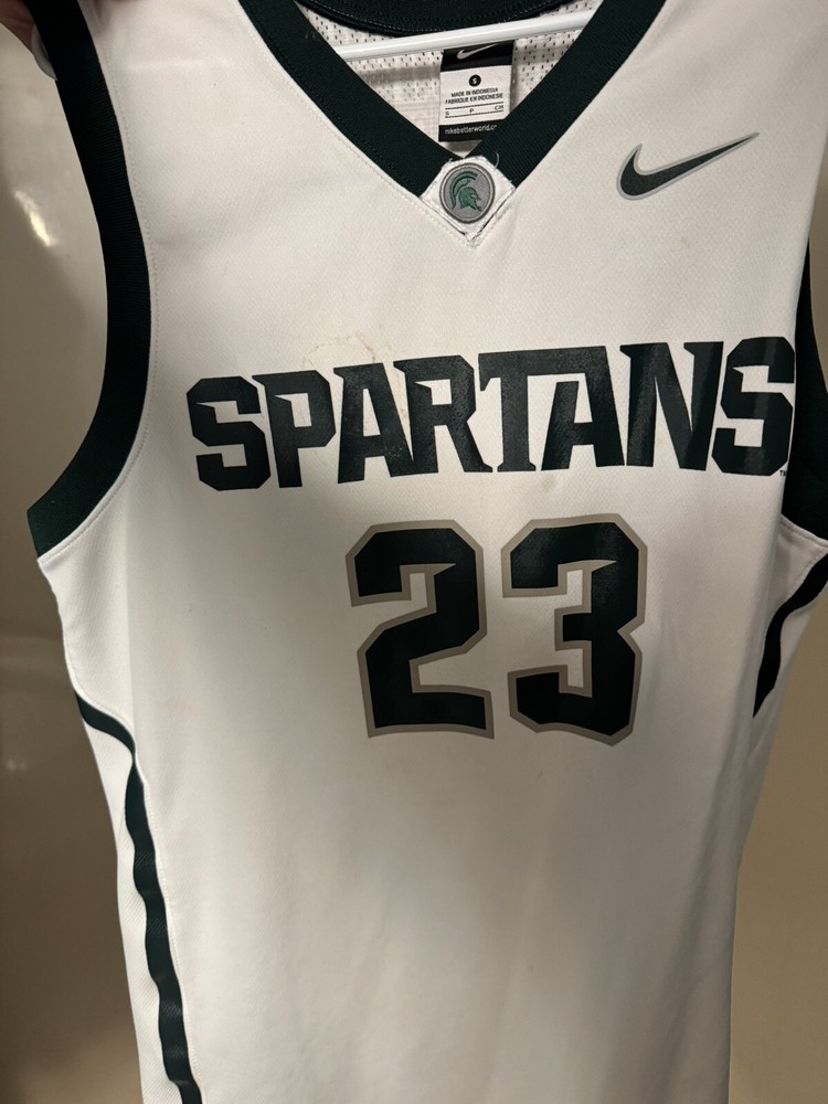2010 Vintage Michigan State Basketball Jersey Nike White Draymond Green 23 MSU