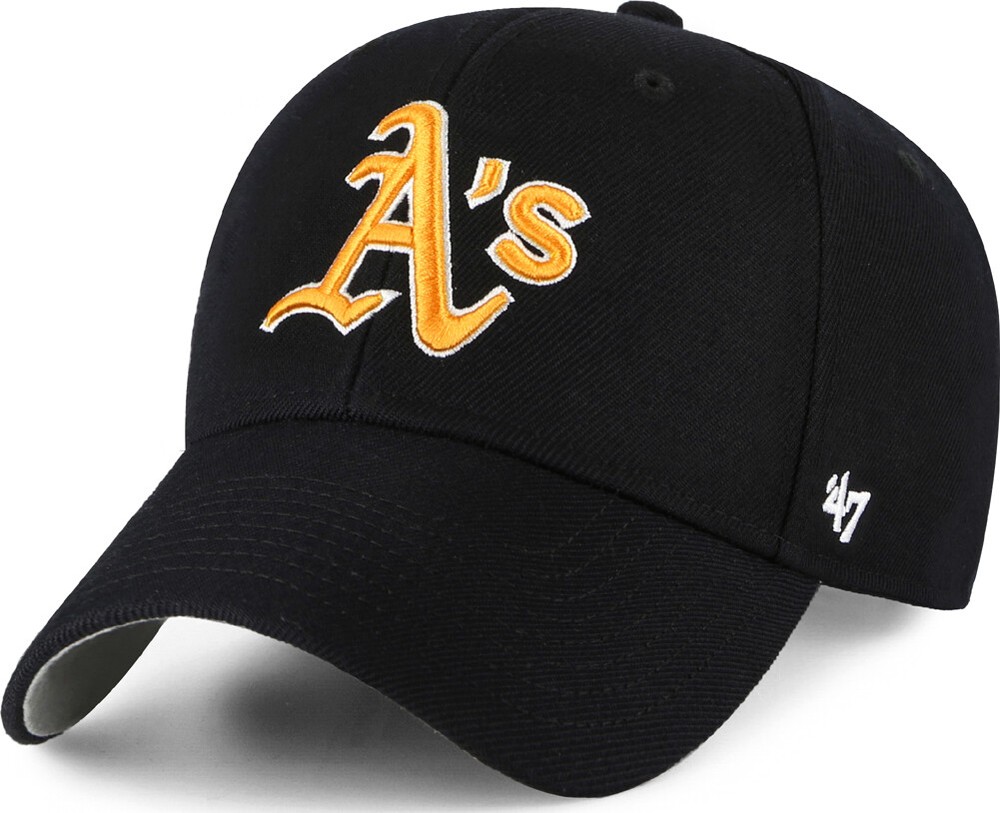 Forty Seven 47 Brand Oakland Athletics Black MVP Curved Visor Velcroback Cap