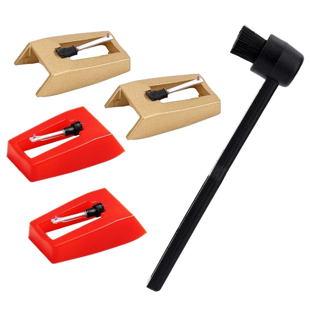 4Pcs Turntable Needles with Stylus Cleaner - Record Player Replacement Kit