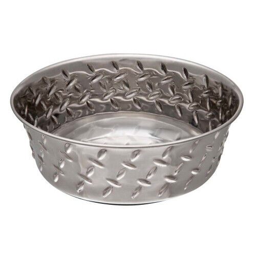 Loving Pets Diamond Plate Bowls with Non Skid Bottom Do