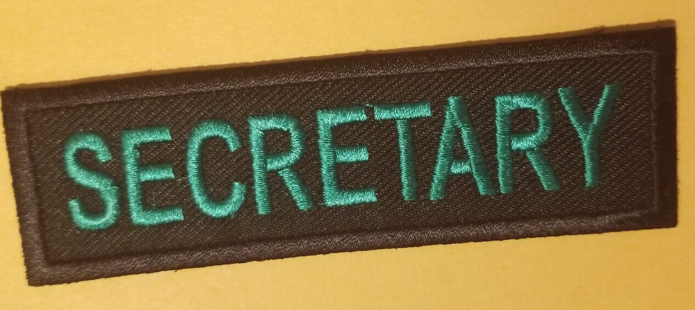 SECRETARY Club Officer Embroidered Patch Worldwide shipping