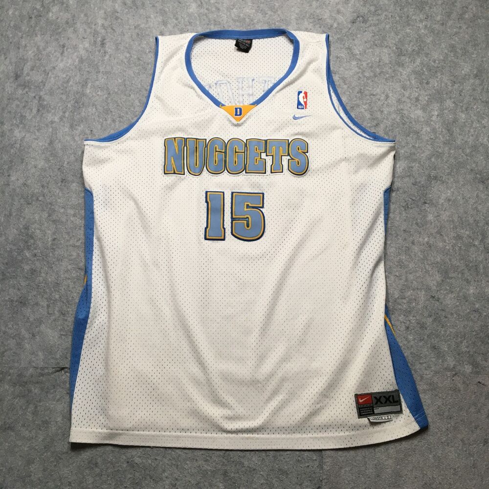 Vintage Nike Carmelo Anthony Denver Nuggets Jersey Mens XXL White Mesh NBA #15