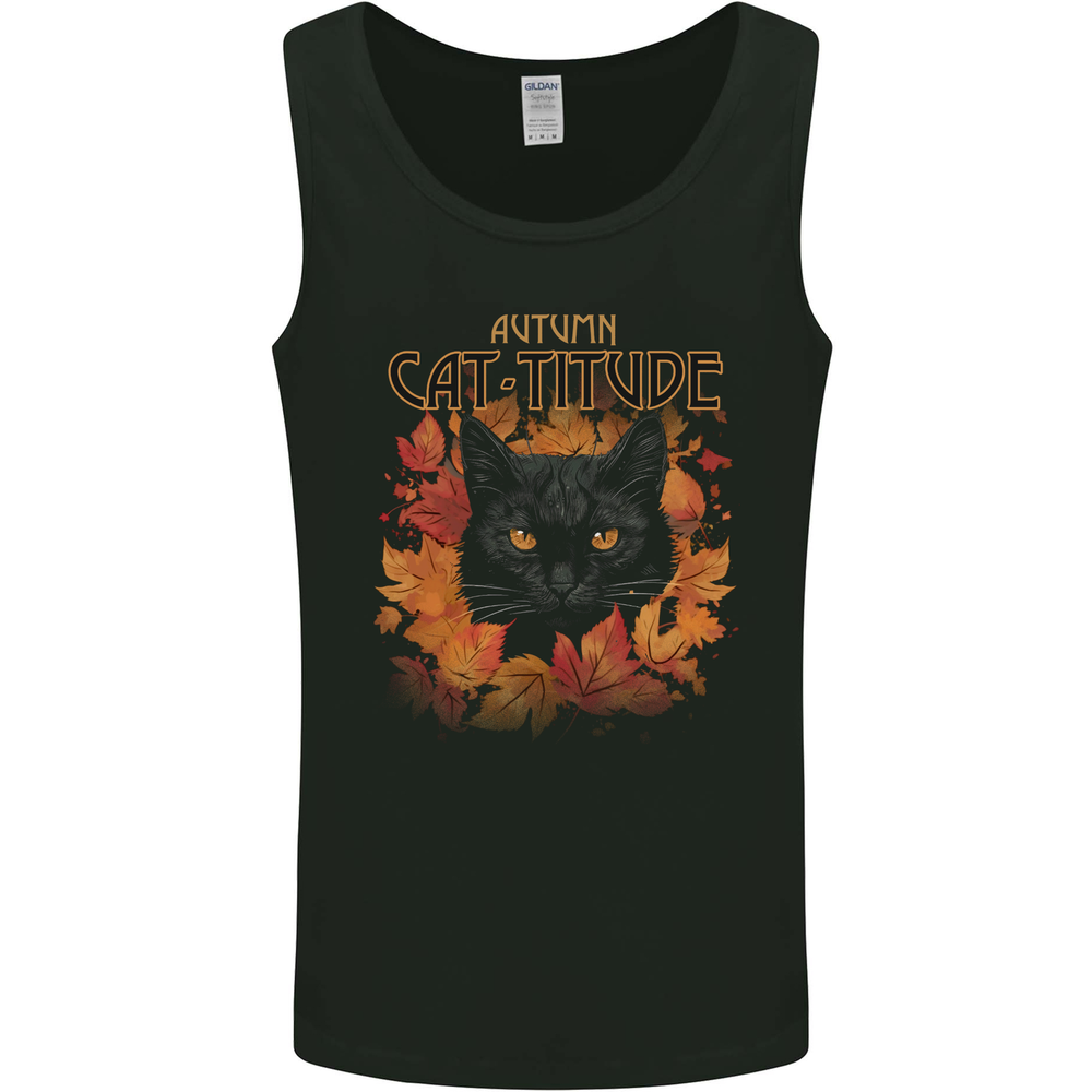 Autumn Catitude Cat Mens Vest Tank Top