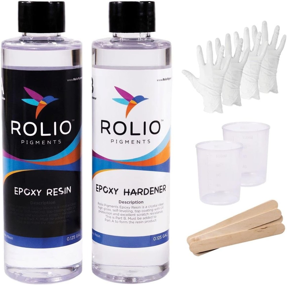 Epoxy Resin and Hardener 16 oz Kit - Crystal Clear Glossy UV Resistant Finish