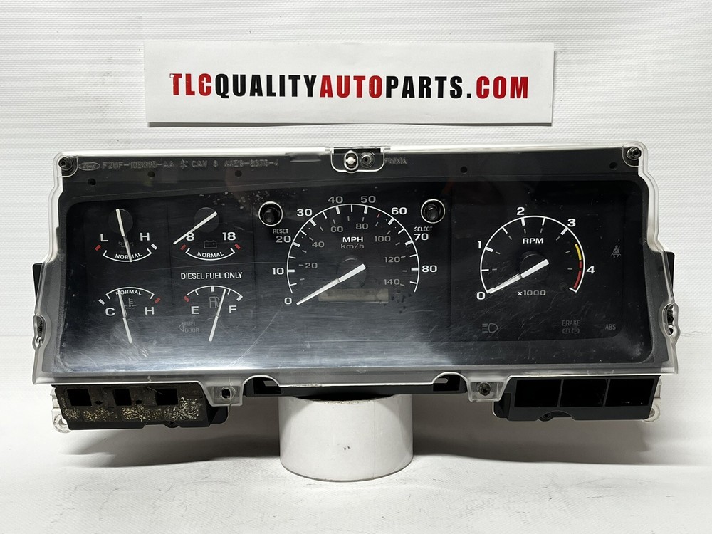 1992-1993 Ford DIESEL F-250 F-350 F-450 Instrument Cluster 206k *Parts Only*