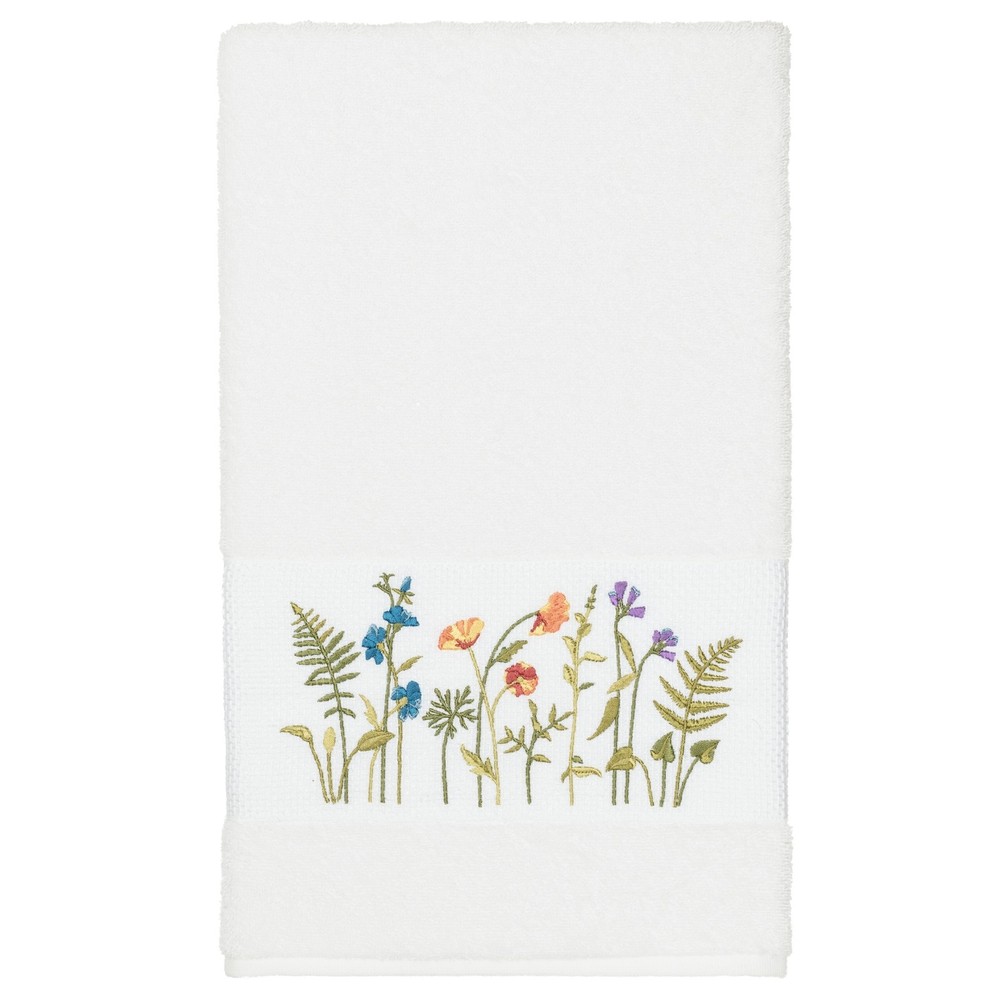 Luxury Wildflowers White Turkish Cotton Hotel Spa Towel Set