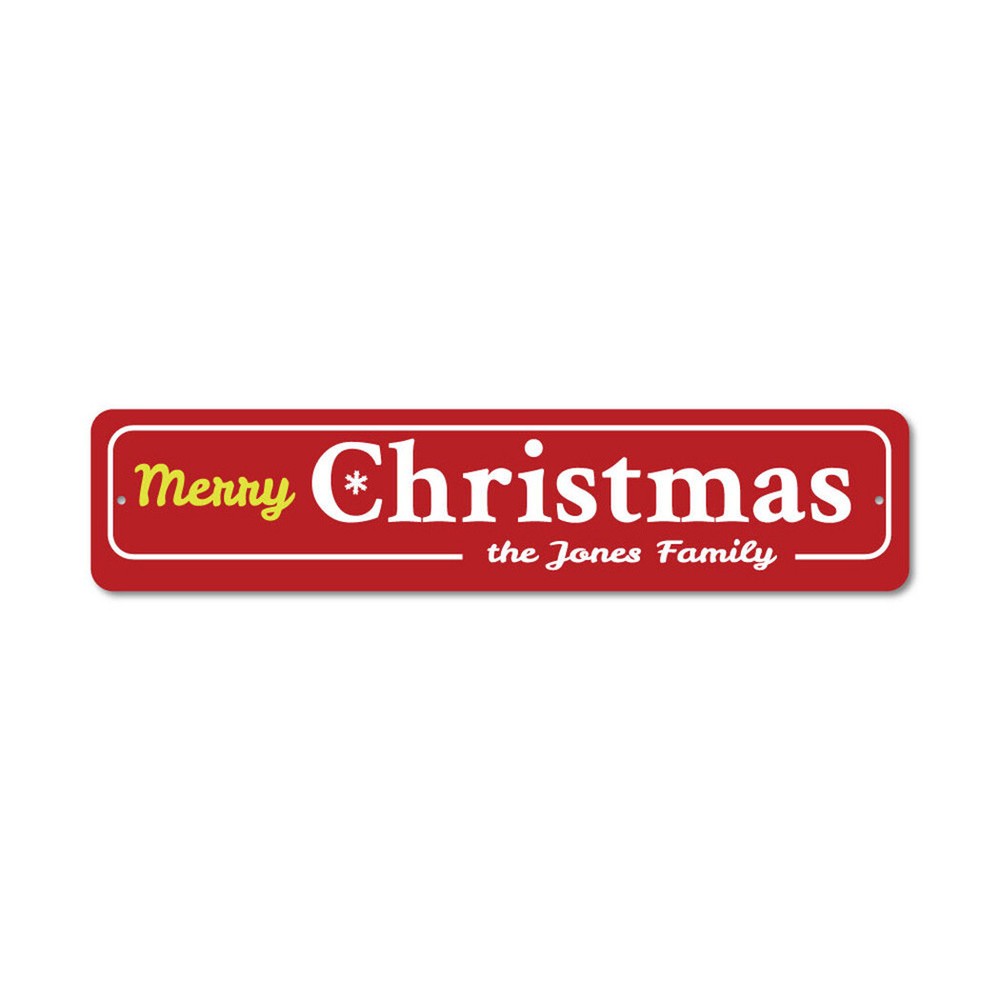 Merry Christmas Sign, Custom Snowflake Merry Christmas Aluminum Metal Decor Sign