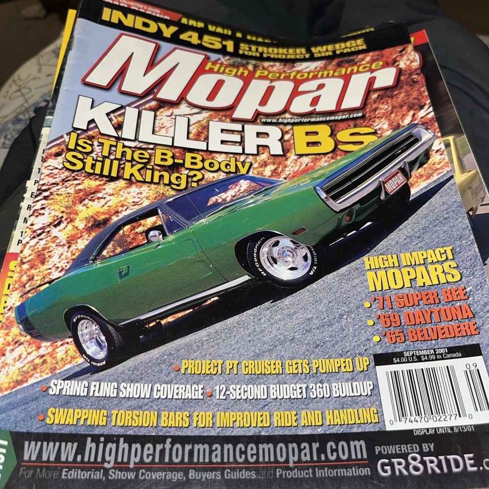 HIGH PERFORMANCE MOPAR  magazine Sept 2001,’71 SUPER BIRD, ‘69 Daytona ,  T-119