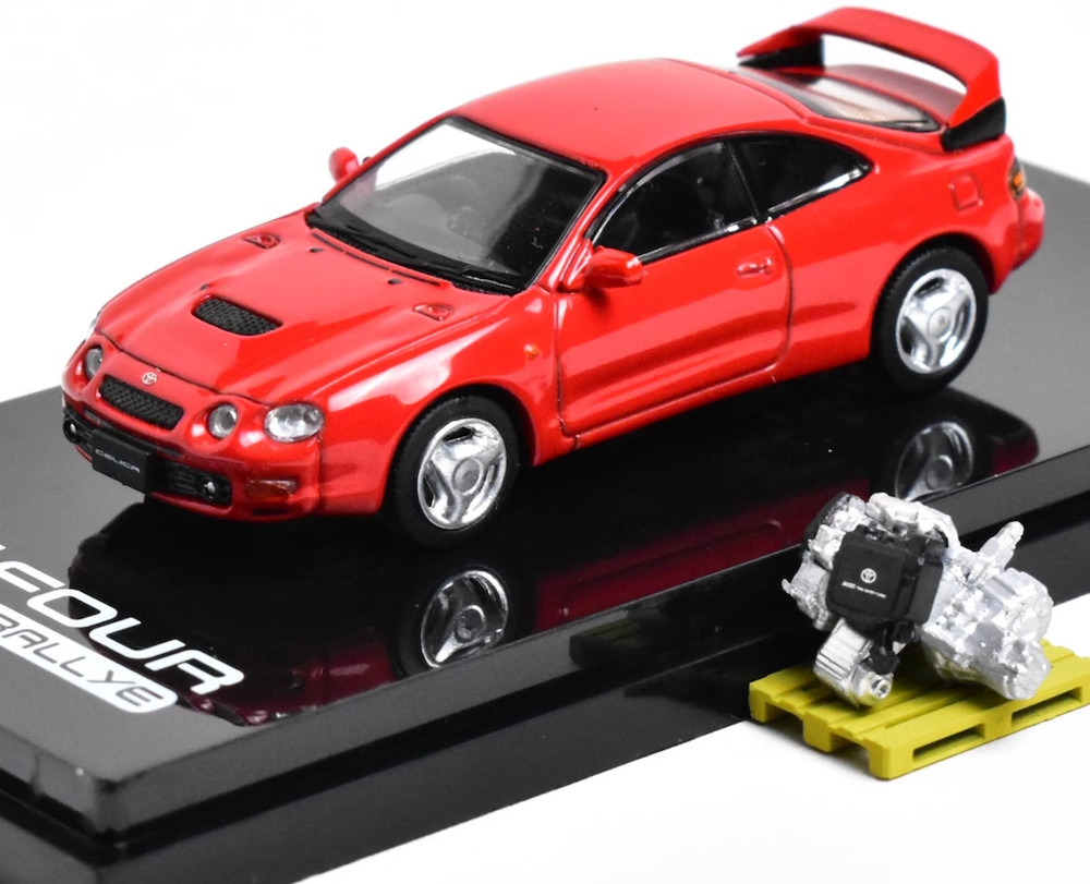 HobbyJapan 1:64 Red Celica GT Rallye Engine Sports Model Diecast Metal Car