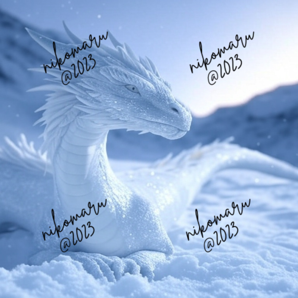 Snow Dragon Digital Art Wallpaper for Desktop Background-image