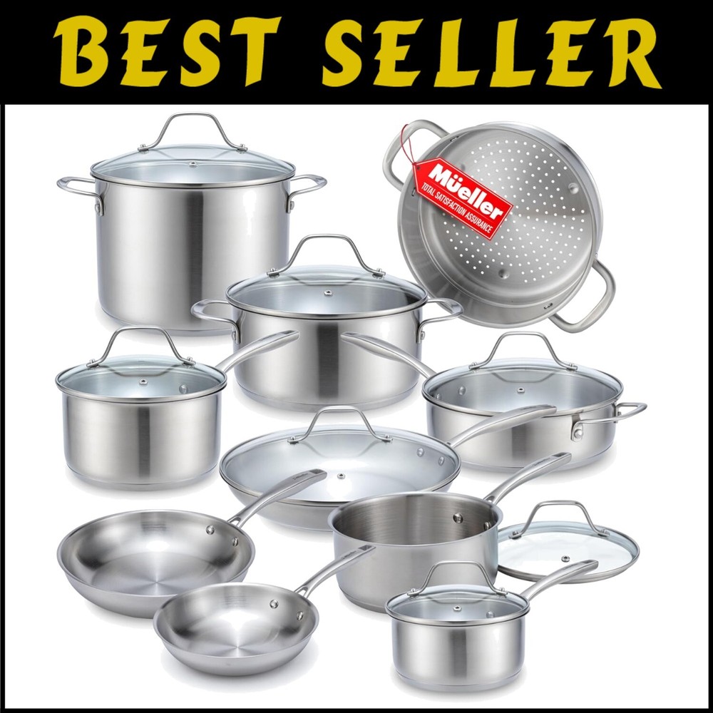 17-Piece Ultra-Clad Stainless Steel Induction Cookware Set