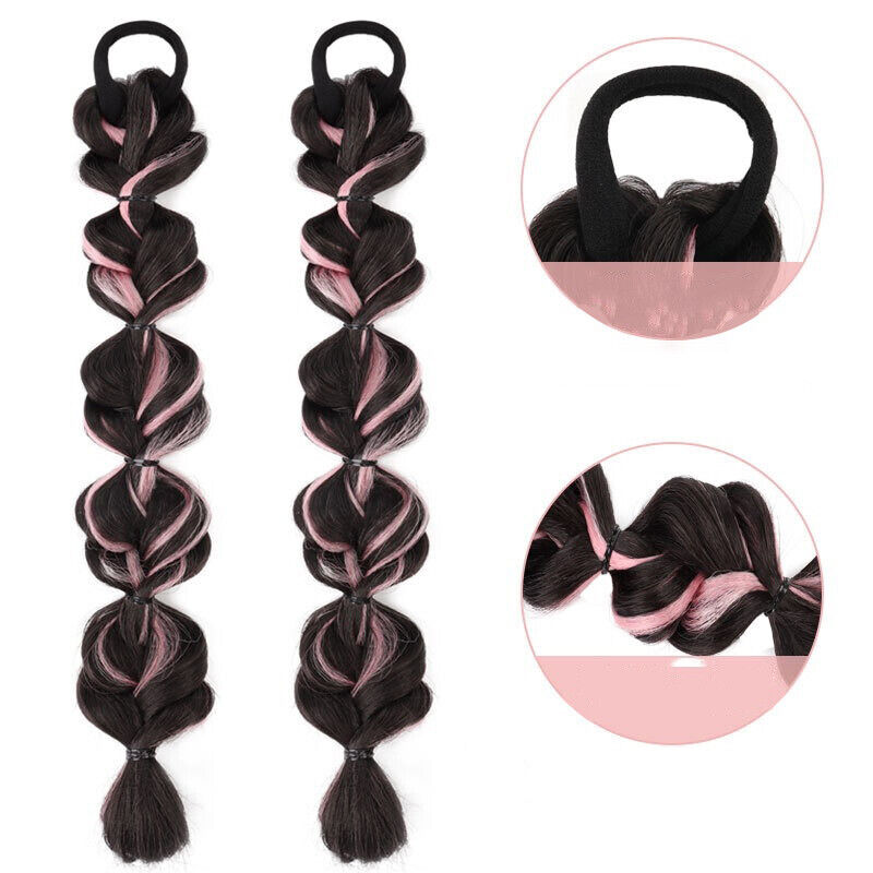 Fashion Ponytail Wigs Korean Style Colorful Braid Wig Women's Hair Accessoria5