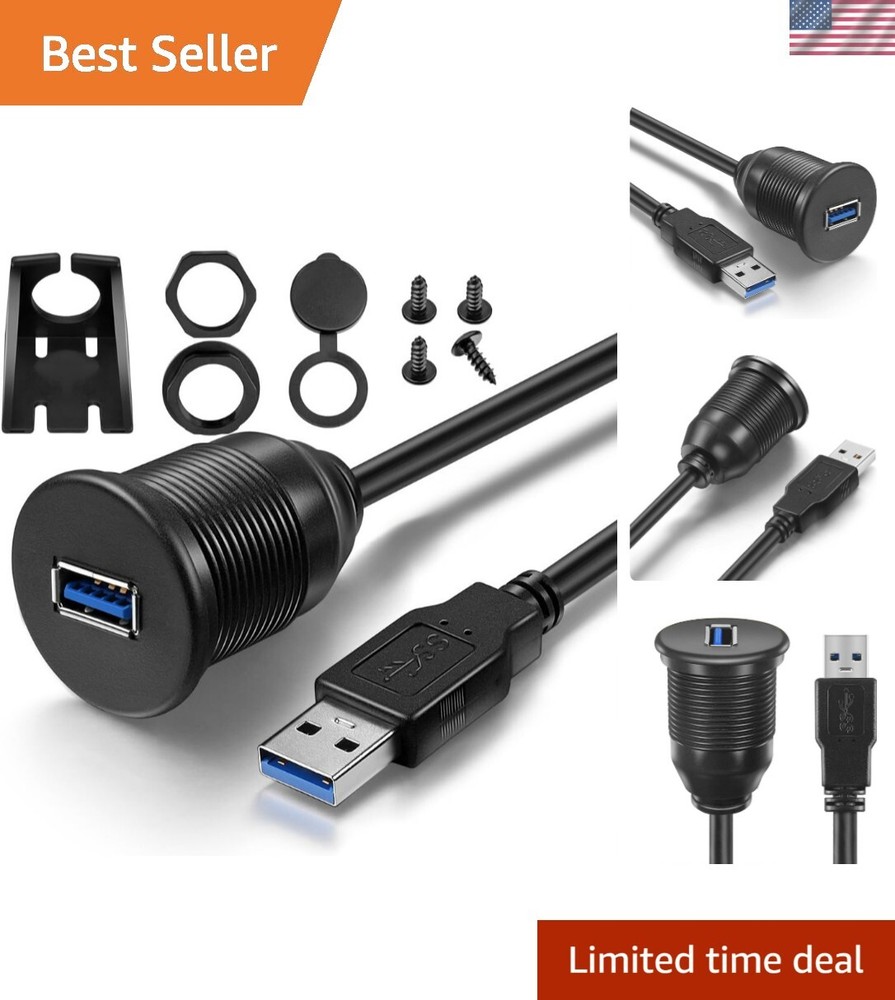 USB 3.0 Male to Female AUX Extension Cable for Car Truck Boat Motorcycle