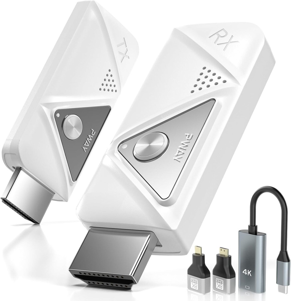 HDMI Transmitter and Receiver 1080P, Portable Wireless HDMI Extender Kit, Plug