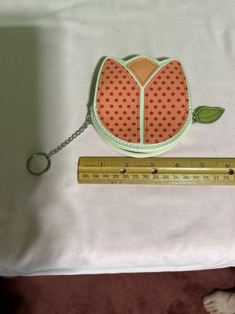 Vintage tulip-shaped change purse with matching keychain