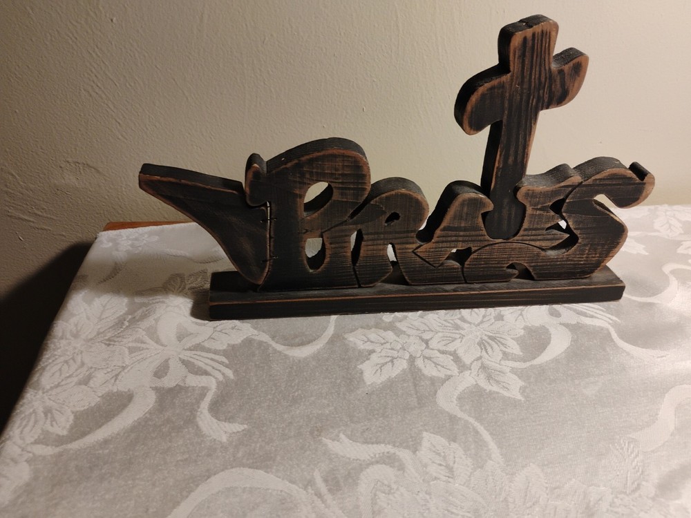 praise wood wall plaque sign Christian Cross Table Decor