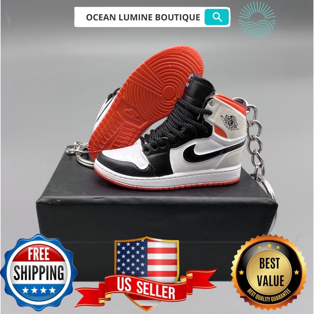 Air Jordan 3D Mini Sneaker Keychain, Basketball Sneaker Collectible, Box Options