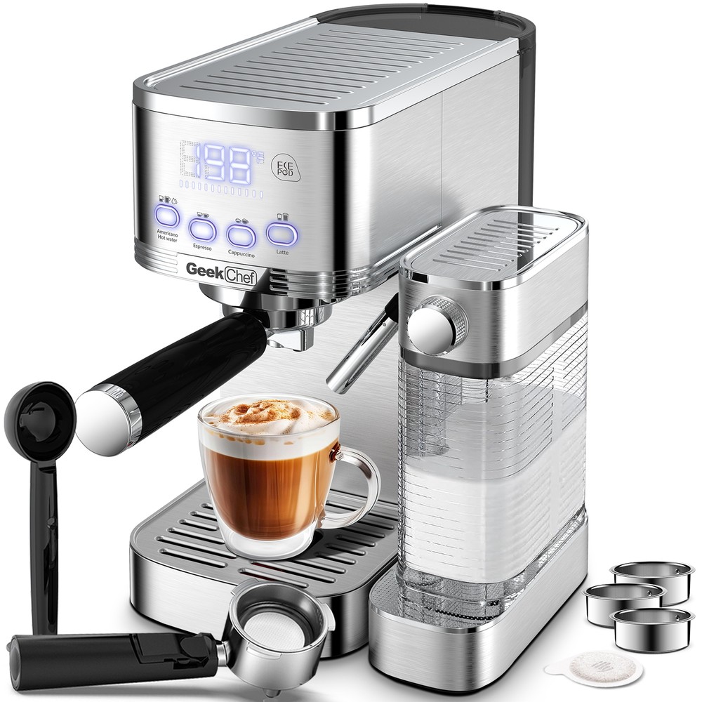 Geek Chef Espresso And Cappuccino Machine With Automatic Milk Frother,20Bar Espr