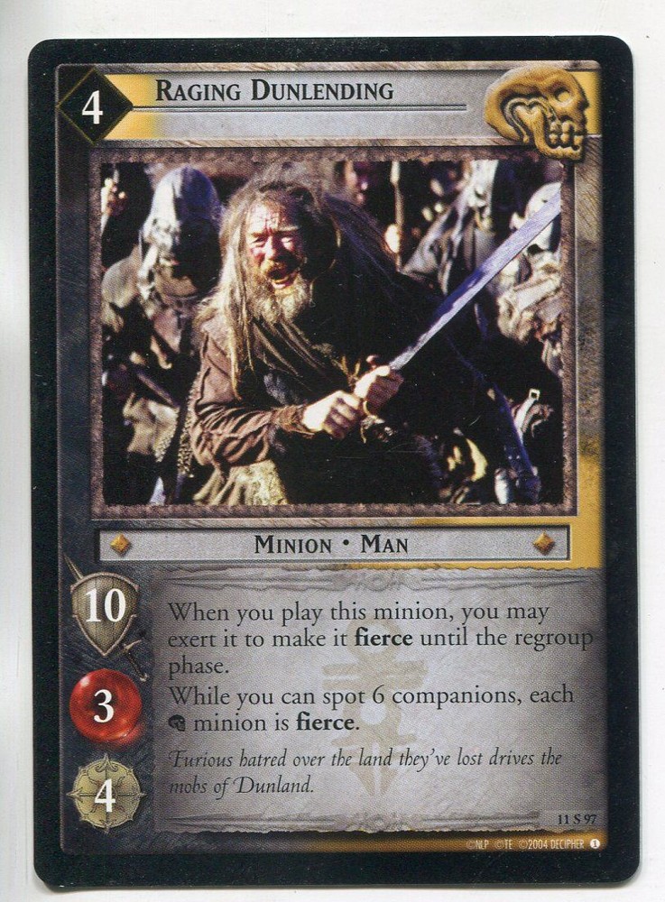 Lord Of The Rings CCG Shadows 11S97 Raging Dunlending